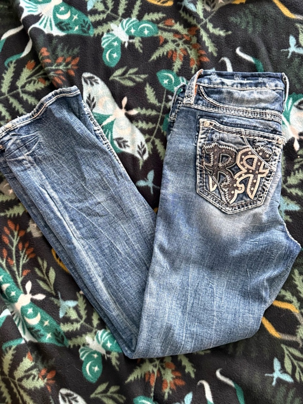 Rock Revival Mid Rise Boot Jeans Medium Wash Stretch Denim Size 29 - Picture 4 of 5